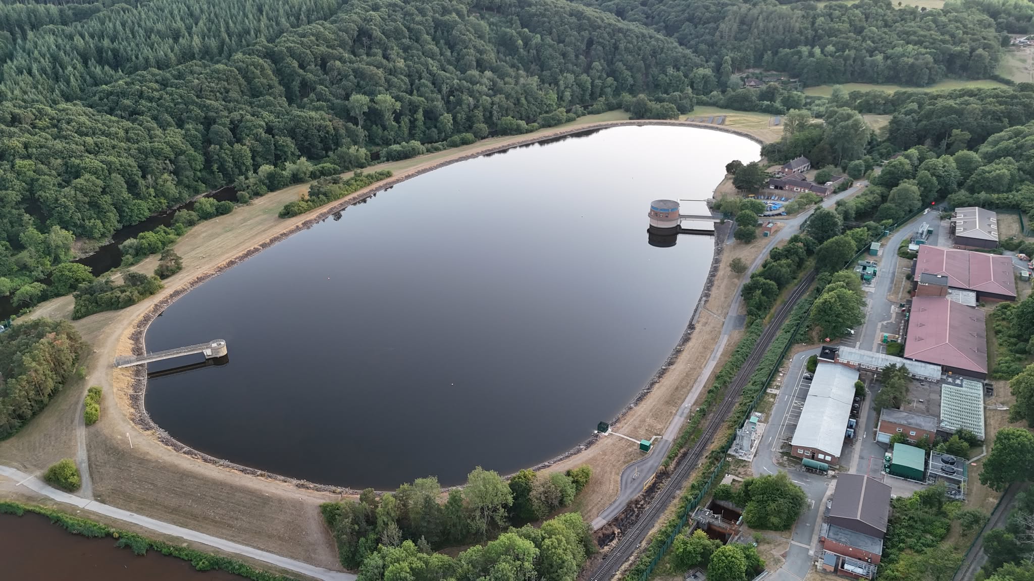 Trimpley Reservoir aerial filming in Worcestershire