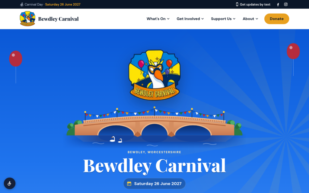 Bewdley Carnival homepage screenshot